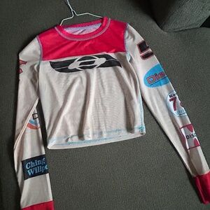Women mesh logo top